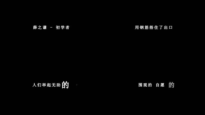 薛之谦-初学者歌词dxv编码字幕