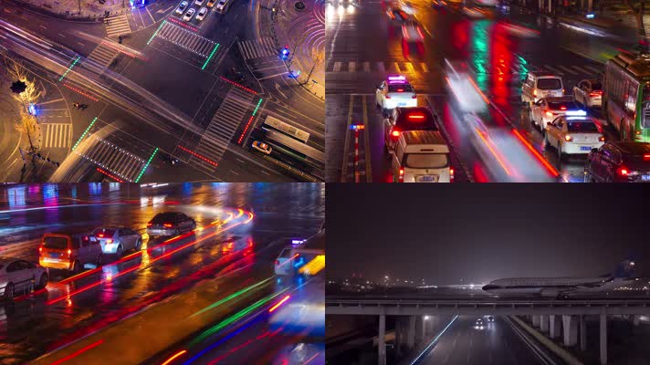 城市夜景车流线