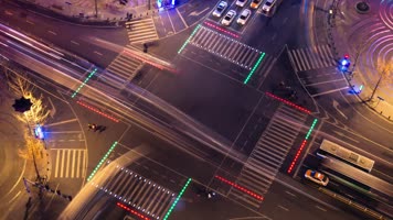 城市夜景车流线