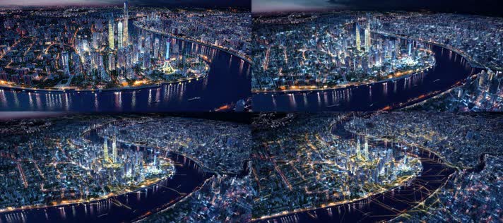 上海科技城市炫酷光线