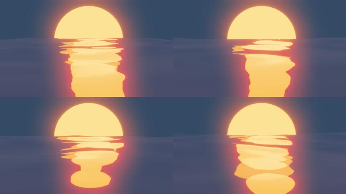 【4K】夕阳大海动画