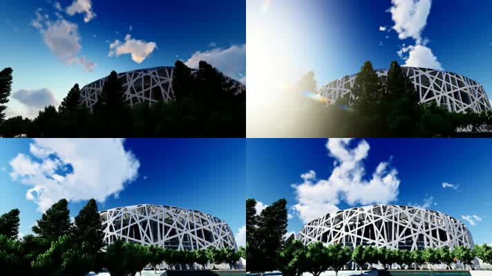 4K 北京鸟巢体育馆日出延时摄影