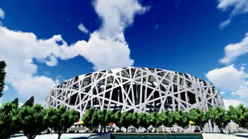 4K 北京鸟巢体育馆日出延时摄影