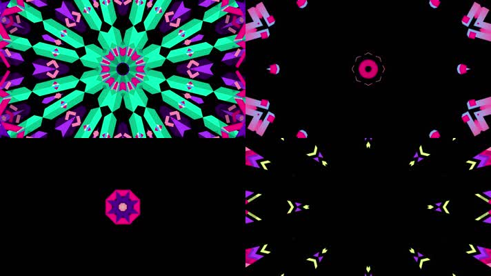 炫彩卡通色块万花筒