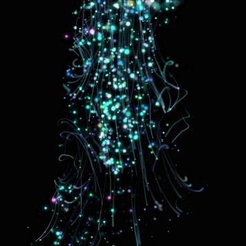 蓝色粒子光斑落下