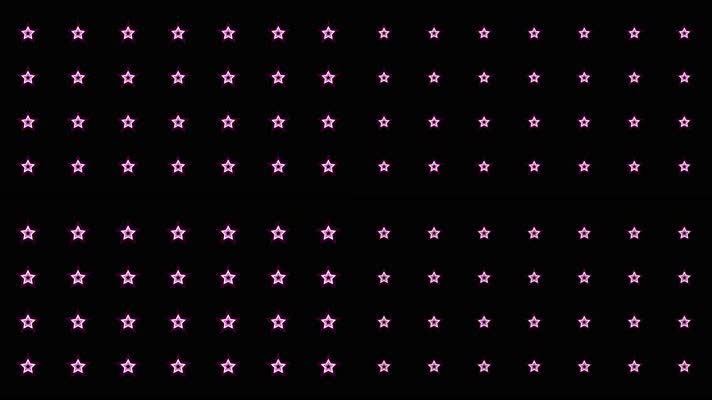 4K粉紫色五角星动感节奏视频-通道循环