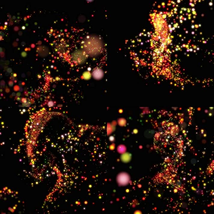 金色粒子环绕节奏闪烁