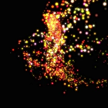 金色粒子环绕节奏闪烁