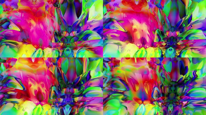 抽象霓虹流动色彩彩色流淌