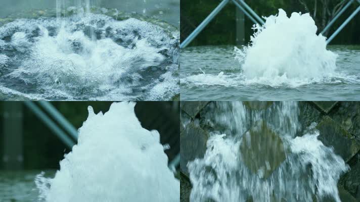 泉水水花泡沫山泉水合集
