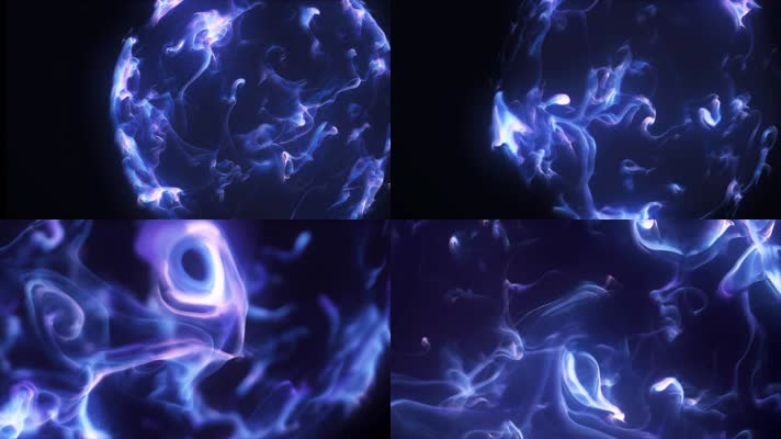 蓝色烟雾抽象色彩流动