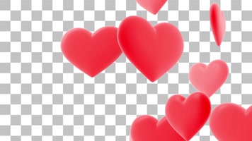 红色心形上升-alpha通道
