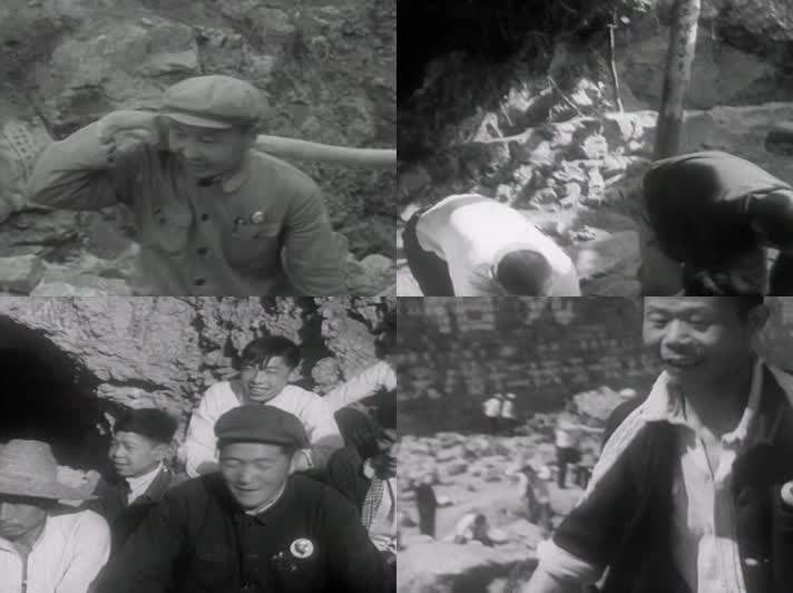 50年代林县人民修建红旗渠影像39