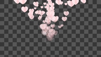4K爱情心形上升-alpha通道