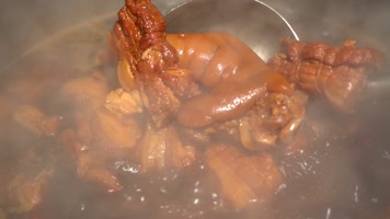 把子肉炖肉高速摄影