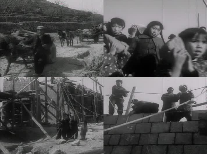 50年代林县人民修建红旗渠影像25
