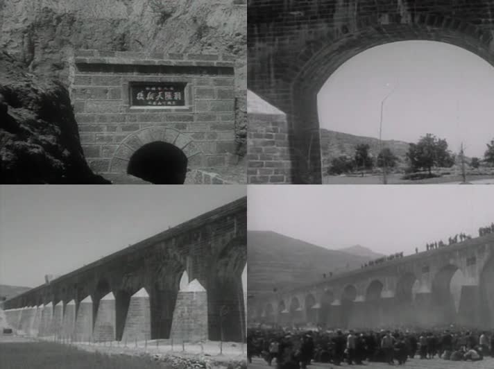50年代林县人民修建红旗渠影像47