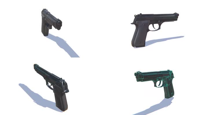 【4K】手枪模型