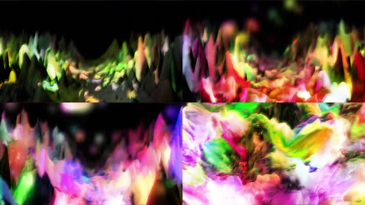 彩色波纹波浪起伏抽象艺术