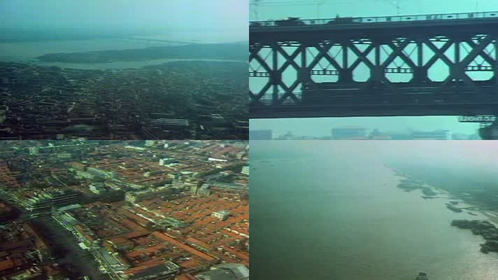 80年代的武汉长江大桥武汉城区影像