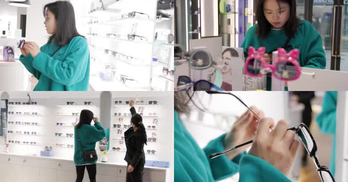 现代文艺年轻时尚购物买太阳眼镜 墨镜眼镜