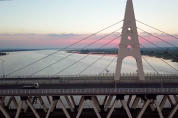 震撼唯美落黄河落日企业宣传片延时航拍素材