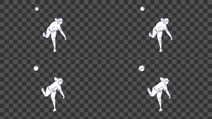 mg棒球手投球转场-alpha通道