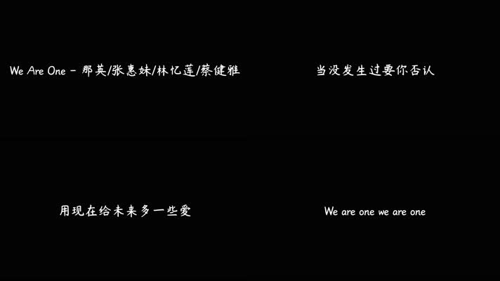 We Are One - 那英,张惠妹