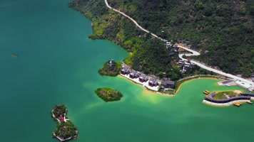 4K航拍广西浩坤湖景色