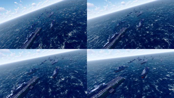 4k 航空母舰战斗群下海演习