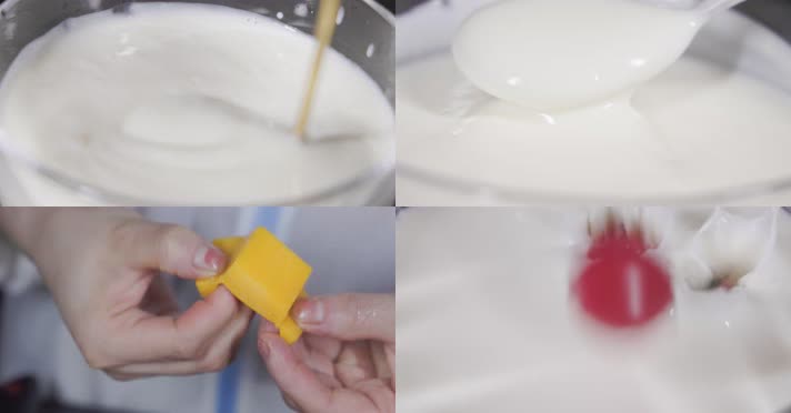 唯美液态丝滑酸奶健康诱人醇香水果 4k