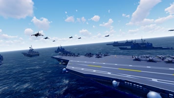 4k 战斗机从航空母舰甲板上起飞