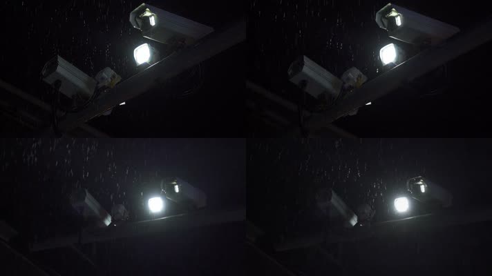 电子警察雨中的电子监控摄像头