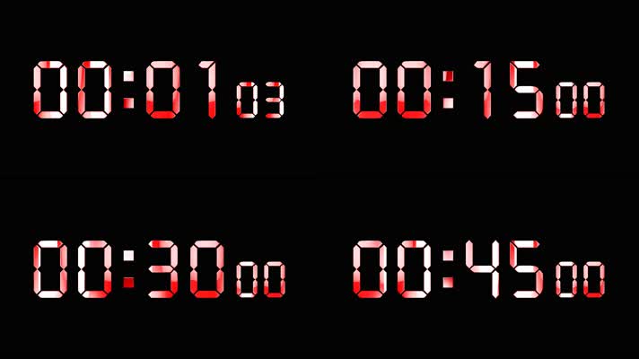 4K红色液晶数字顺数1分钟精确毫秒 2
