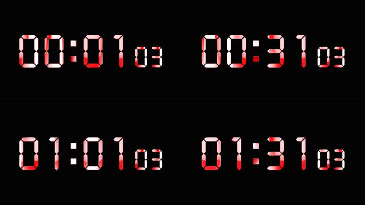 4K红色液晶数字顺数2分钟精确毫秒 2