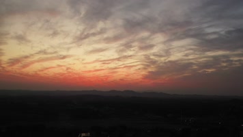 美丽乡村晚霞航拍