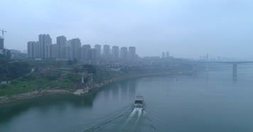 重庆航拍 雾都重庆 雾霾 解放碑 重庆 都市 长江 雾气 污染 高楼大厦 重庆大桥 嘉陵江 轮船  磁器口航拍 