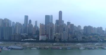 重庆航拍 雾都重庆 雾霾 解放碑 重庆 都市 长江 雾气 污染 高楼大厦 重庆大桥 嘉陵江 轮船 