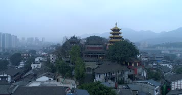 重庆航拍 重庆大桥 嘉陵江 轮船  磁器口 