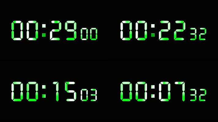 4K绿色液晶数字倒数30秒钟精确毫秒 2