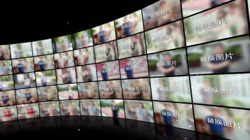 抖音唯美曲面照片墙短视频AE模板