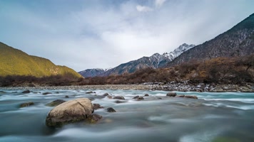 西藏河流自然风光延时