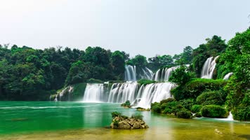 广西崇左德天瀑布风光延时