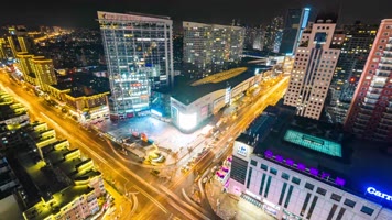 大连科技广场西安路夜景延时