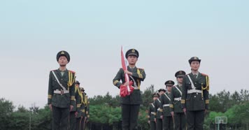 【4K】庄严的升旗仪式护旗队