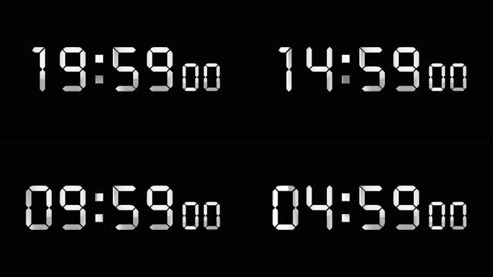 4K银色液晶数字倒数20分钟精确毫秒 2