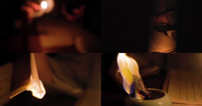 蜡烛钢笔近现代写信通讯 烧毁书信机密文件