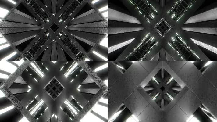 酷炫黑白几何线条光块节奏快闪酒吧vj