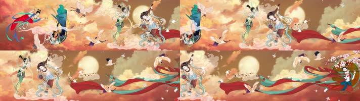  敦煌飞天LED背景4k