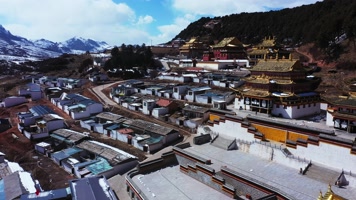 甘肃甘南郎木寺自然风光4K航拍